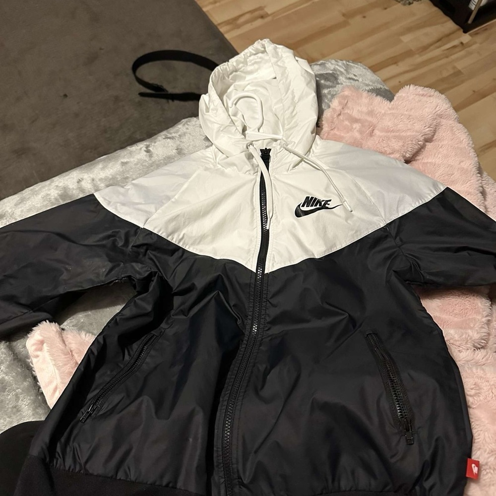 Nike Women's Black and White Bomber Jacket